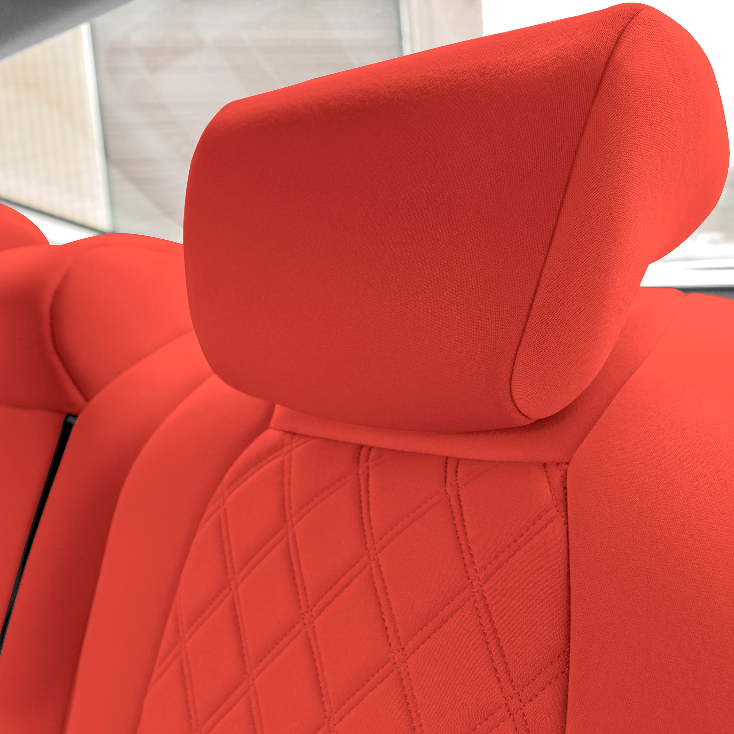 FH Group Custom Fit Neoprene Seat Covers for 2018-2022 Honda Accord (Touring/Sport/SE/EX/EX-L) - Waterproof Car Seat Protectors, Rear Set in Solid Red - Perfect for Road Trips, Daily Commutes & Spill Protection