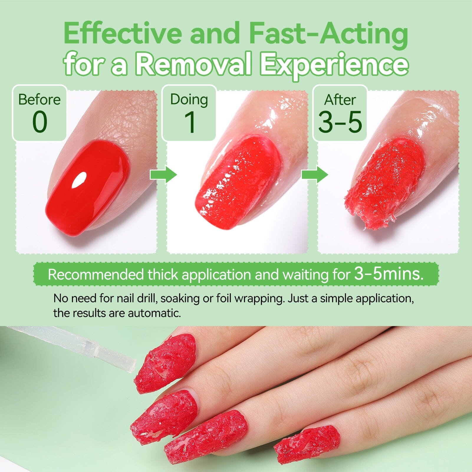 Magic Gel Remover - Acetone Free Nail Polish Remover 15ml with 12-Piece Manicure Tools Kit | Professional At-Home & Salon Nail Care Solution