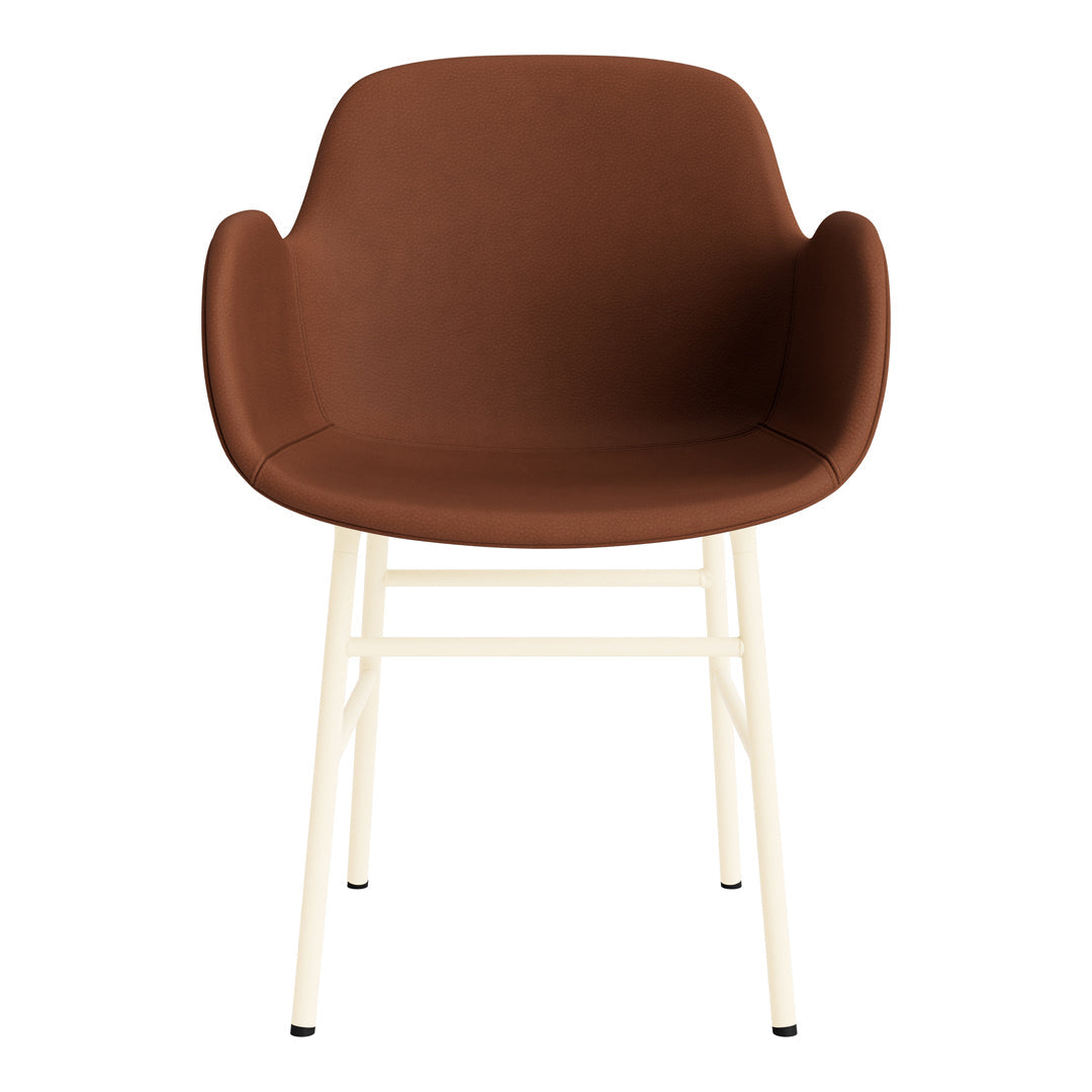 Modern Form Armchair with Sturdy Metal Legs & Soft Upholstery - Perfect for Living Room, Office, or Reading Nook