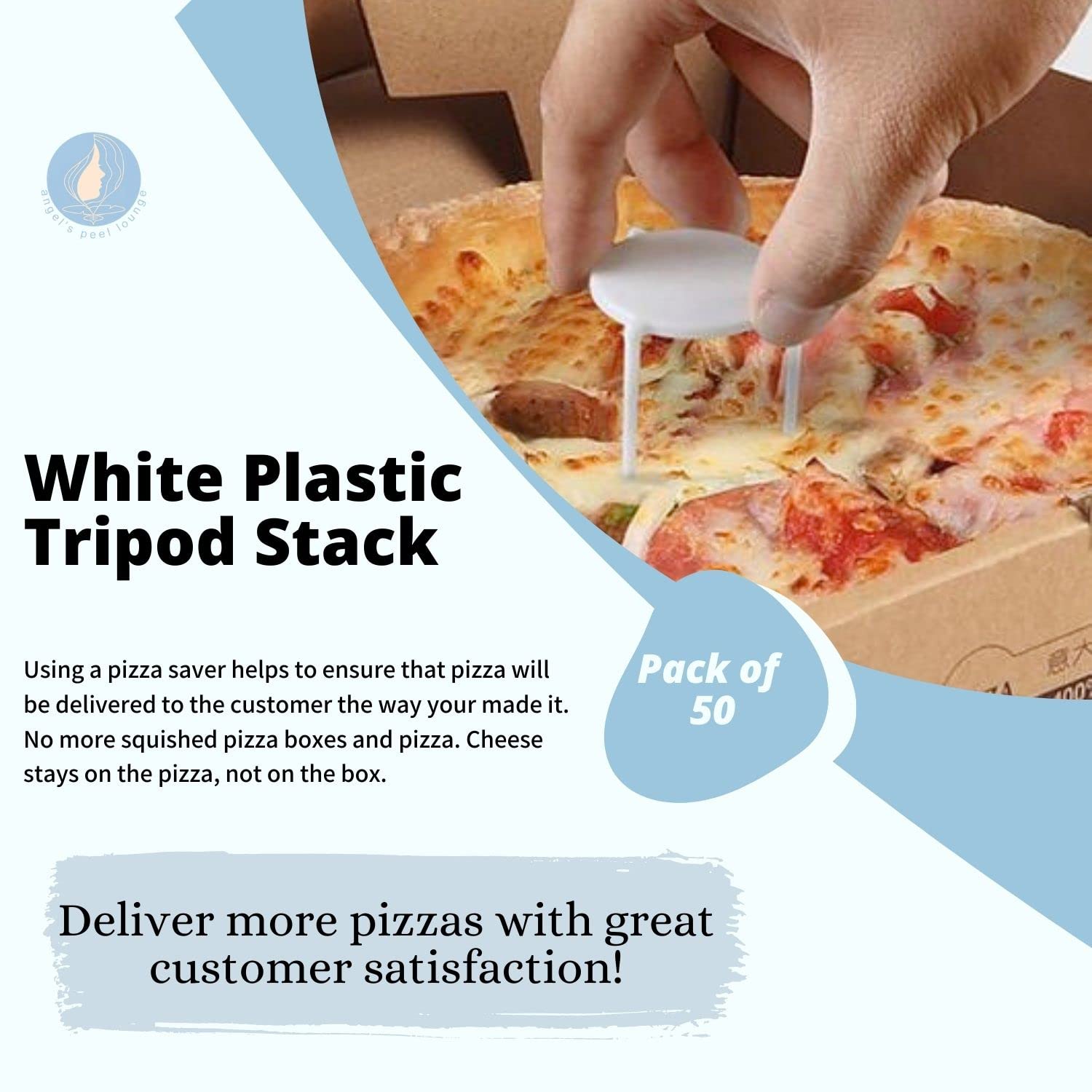 50-Pack White Plastic Pizza Box Stands - 1 5/8