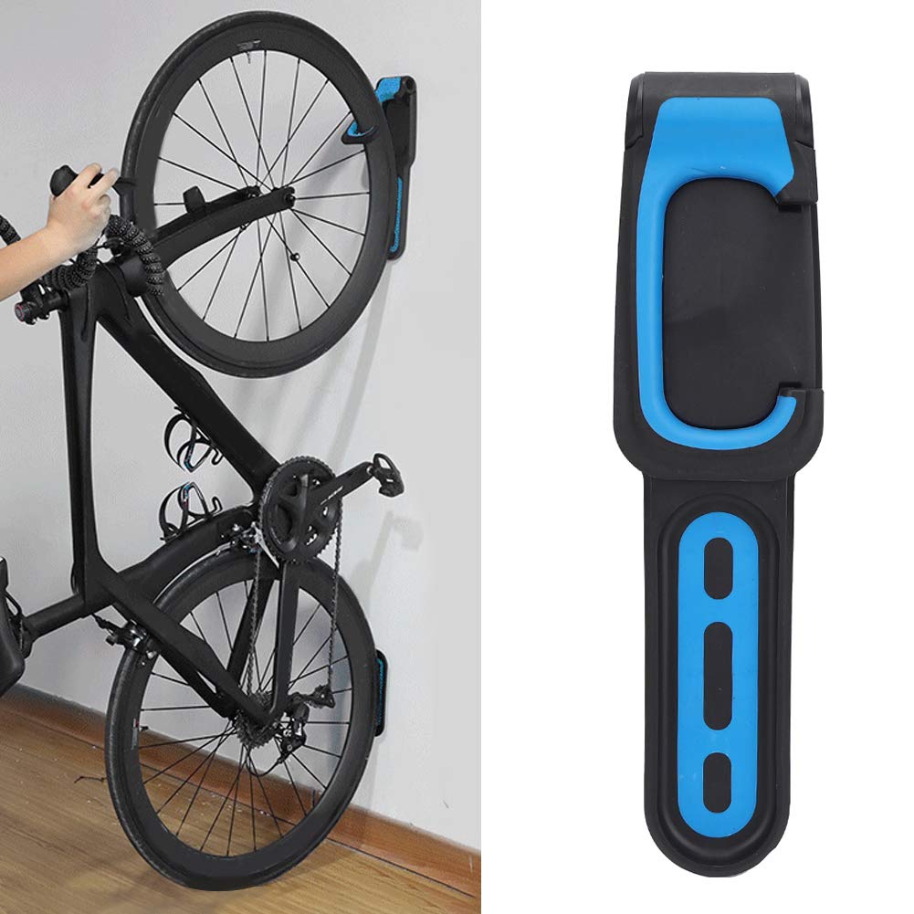 **ABS Bike Wall Mount Hook - Heavy Duty Bike Storage Rack Hanger for Mountain & Road Bikes - Space Saving Bike Parking Solution for Garage, Home, or Apartment (Black/Blue)**