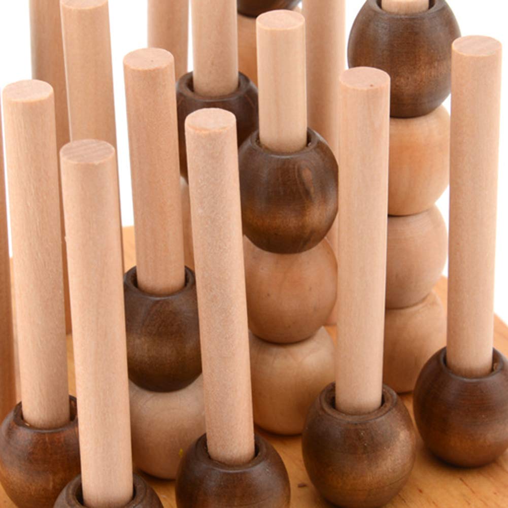 Wooden 3D Connect Four Chess Game - Educational Toy for Kids & Adults | STEM Learning, Spatial Thinking Development | Fun Family Board Game for Parties & Classroom Activities