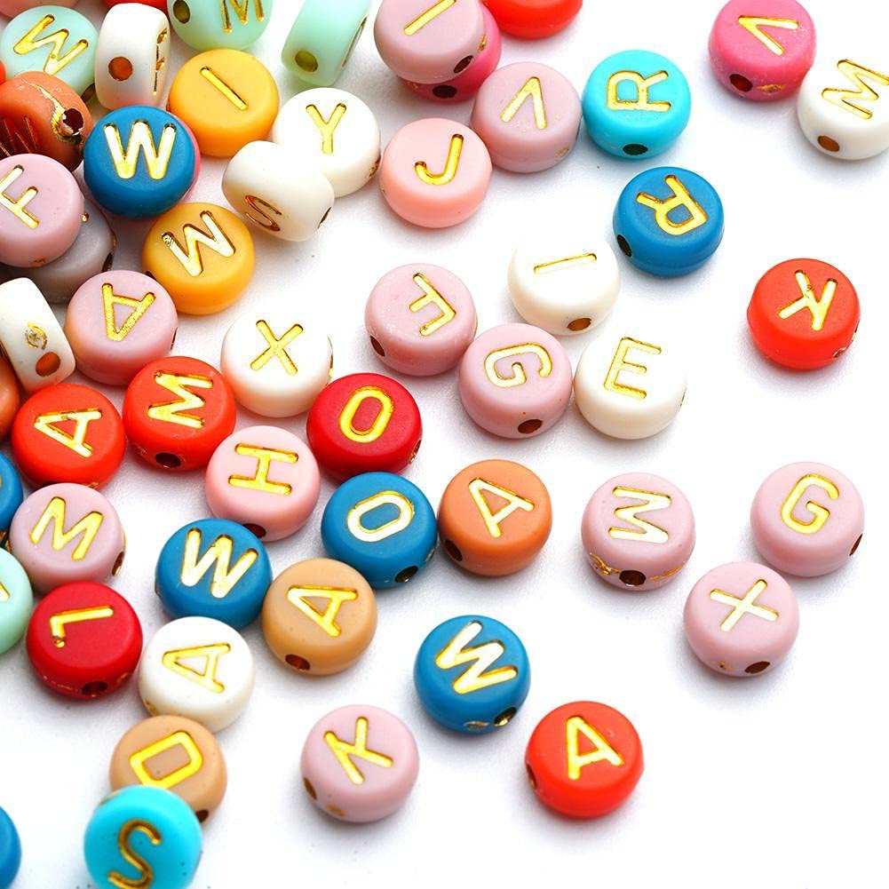 4mm Acrylic Alphabet Letter Beads - 100/200/300/400/500pcs Round Beads for DIY Bracelet Making, Jewelry Crafts & Scrapbooking - Perfect for Personalized Name Necklaces, Friendship Bracelets & Kids Art Projects