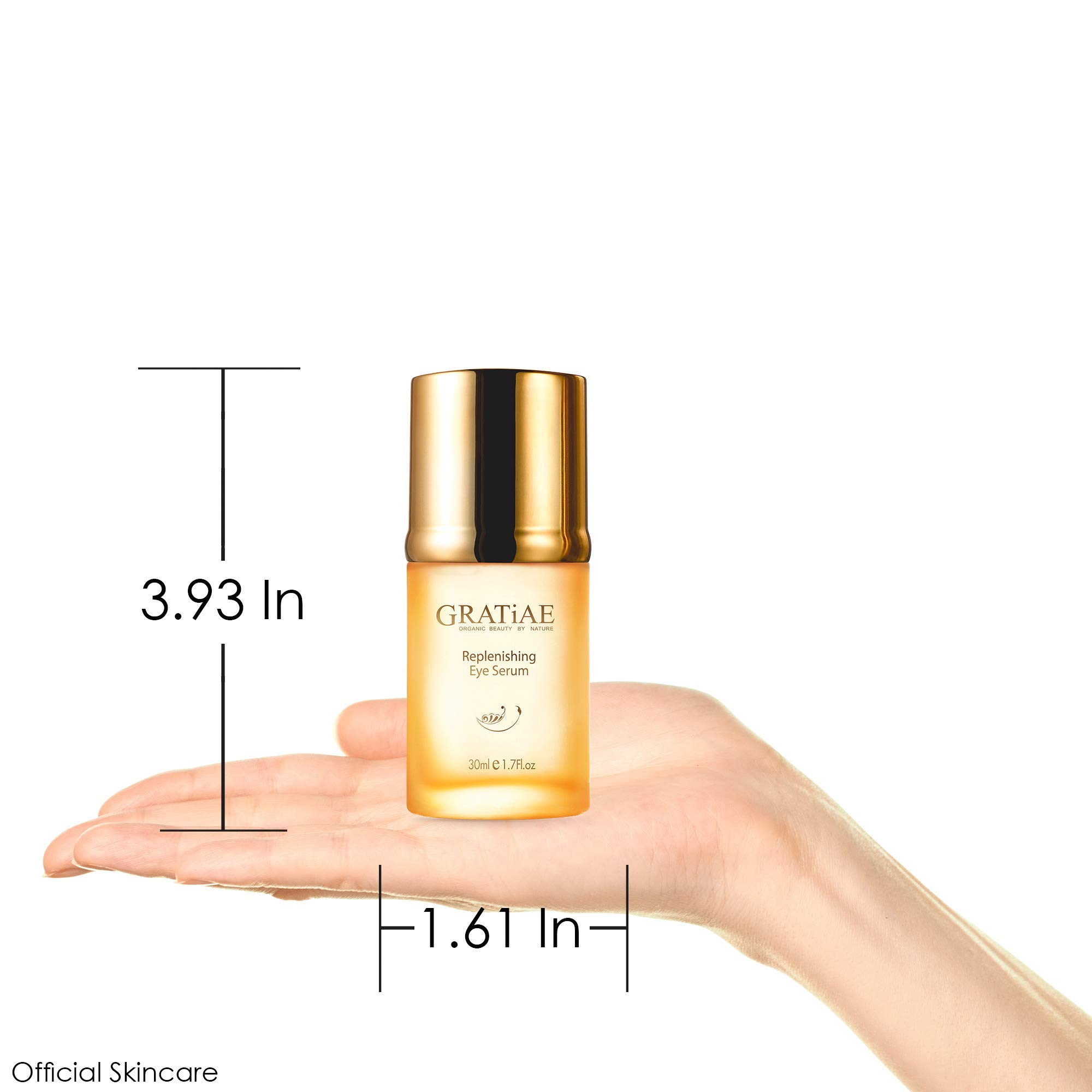 Gratiae Organics Replenishing Eye Serum 1.02 oz - Anti-Aging Eye Treatment for Dark Circles & Wrinkles - Perfect for Night & Morning Skincare Routine
