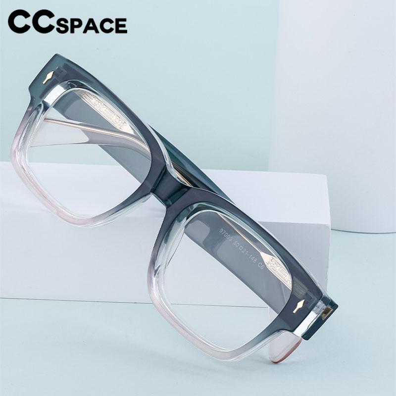 CCspace Unisex Full Rim Square TR90 Titanium Eyeglasses 56737 - Lightweight Durable Frames for Work, Reading & Everyday Wear