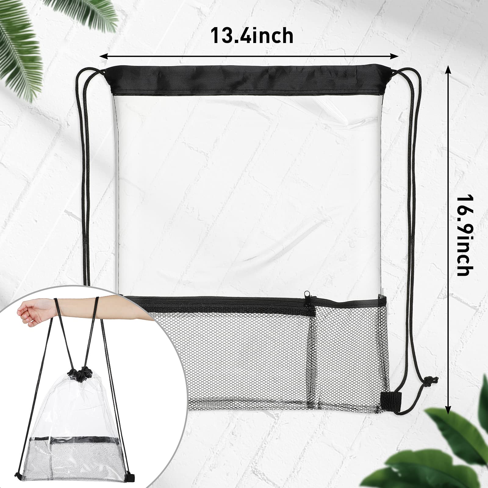 20 Pack Clear Drawstring Bags Bulk - Waterproof PVC Plastic String Backpacks for Travel, Sports Events & Concerts | Stadium Approved Sling Bags for Beach, Swimming & Festivals | Perfect for Outdoor Activities & Event Essentials