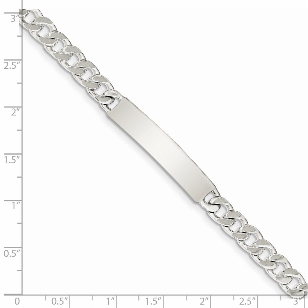 925 Sterling Silver Cuban Link Bracelet for Men & Women - 7mm Polished Engraveable Curb Chain ID Bracelet with Lobster Clasp | Gift for Anniversary, Birthday & Special Occasions | Perfect for Everyday Wear & Formal Events