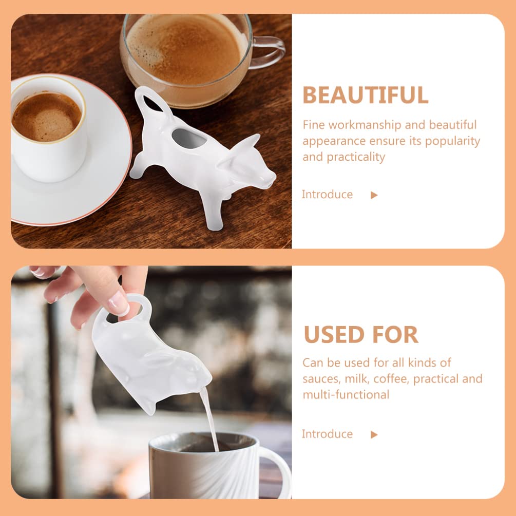 2-Pack Ceramic Milk Pitcher & Sauce Jug - 16oz Cream Frothing Cup for Coffee, Latte & Hot Chocolate - Durable Ceramic Milk Kettle for Barista, Home & Cafe Use