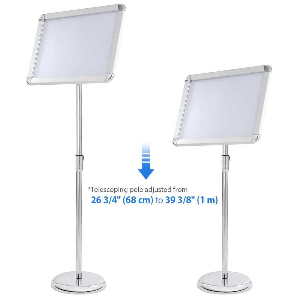 TheLAShop Adjustable Pedestal Sign Holder - 11x17 Floor Stand for Retail Displays, Trade Shows & Restaurant Menus - Durable A-Frame Signage for Indoor/Outdoor Use