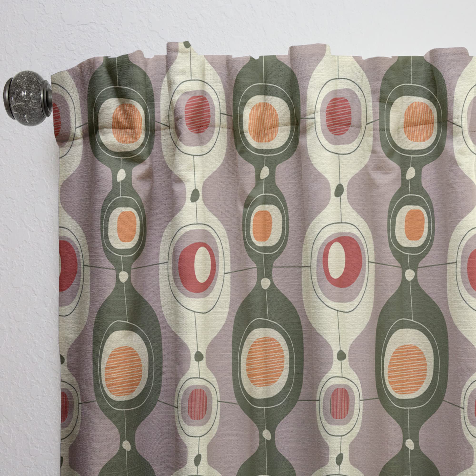 DesignQ Retro Abstract X Thermal Insulated Curtains - Single Panel 52x84 - Blackout Drapes for Bedroom & Living Room - Perfect for Home Decor & Light Control