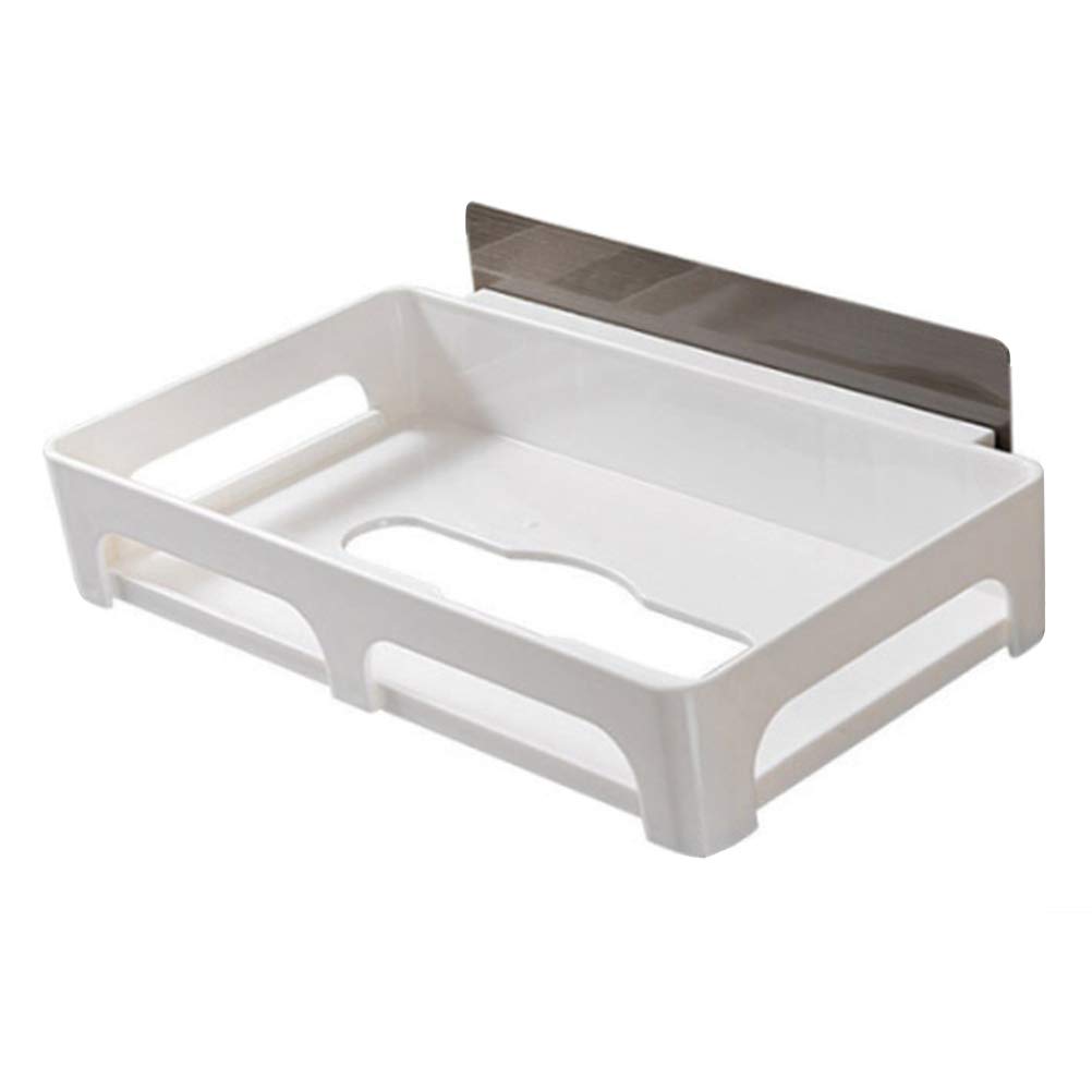 Cabilock Wall-Mounted Tissue Holder - No Drill Punch-Free Paper Towel Storage Rack for Bathroom, Kitchen, Bedroom | Space-Saving Home Organization Solution for Tissues, Toilet Paper & Napkins
