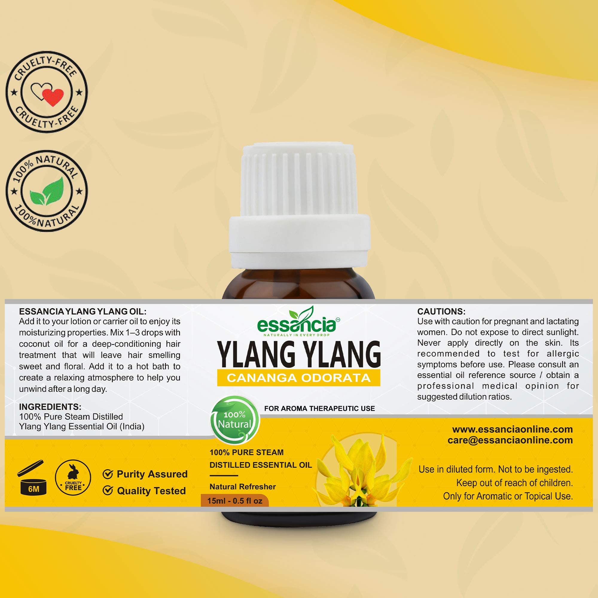 Pure Ylang Ylang Essential Oil - 100% Natural Undiluted Therapeutic Grade for Skin Care, Hair Growth, Aromatherapy & Relaxation | Face, Body, Diffuser Use | Promotes Sleep & Boosts Immunity (30ml) - Perfect for Spa, Massage & Home Wellness