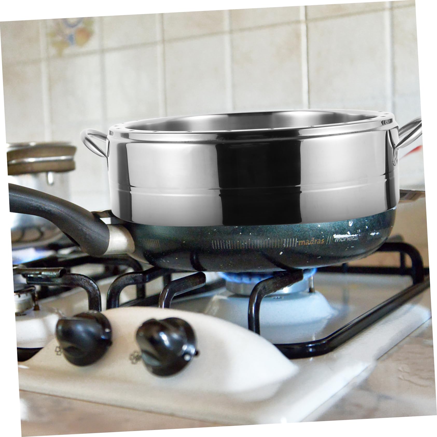 Angoily Universal Stainless Steel Steamer Pot - 32cm Metal Steamer Basket for Dim Sum, Dumplings, Buns, Vegetables, Meat & Fish | Perfect for Asian Cooking, Healthy Meal Prep & Restaurant-Style Steam Cooking