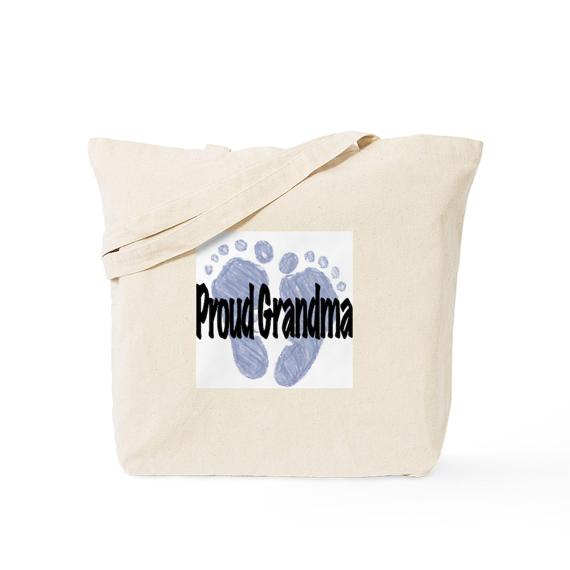 Proud Grandma (Boy) Natural Canvas Tote Bag - Reusable Shopping Bag for Grandmothers | Perfect for Groceries, Beach Trips & Daily Use