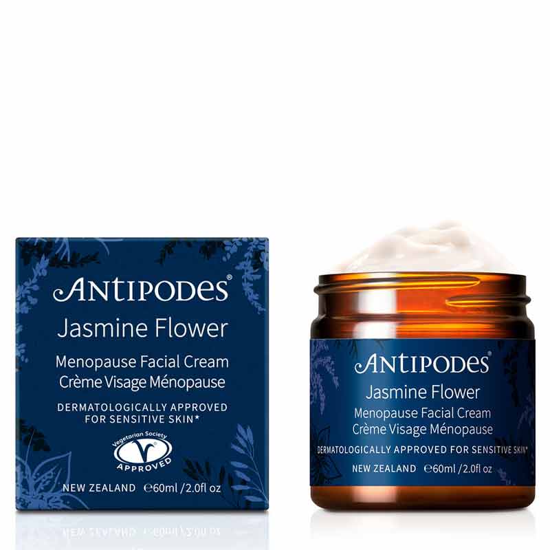 Antipodes Jasmine Flower Menopause Facial Cream - Organic Anti-Aging Moisturizer for Women - Hydrating Night Cream for Dry Skin - Perfect for Menopause Skin Care Routine & Nighttime Use