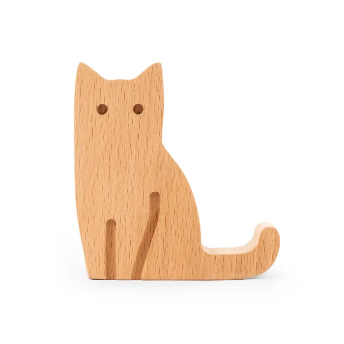 Durable Cat Beechwood Phone Case for iPhone & Samsung - Eco-Friendly Wooden Cover with Cute Cat Design - Perfect for Daily Use, Travel & Gifting