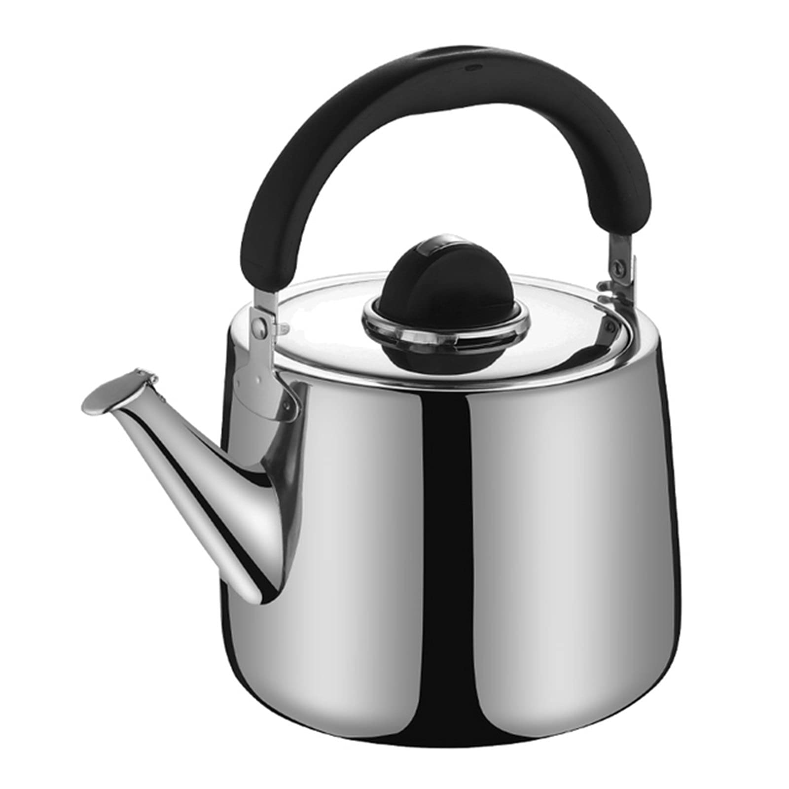 Premium Stainless Steel Whistling Tea Kettle - 5L & 6L Large Capacity, Induction Compatible, Durable Thickened Base - Perfect for Stovetop, Gas & Electric Ranges - Ideal for Tea Lovers & Home Kitchen Use (Silver)