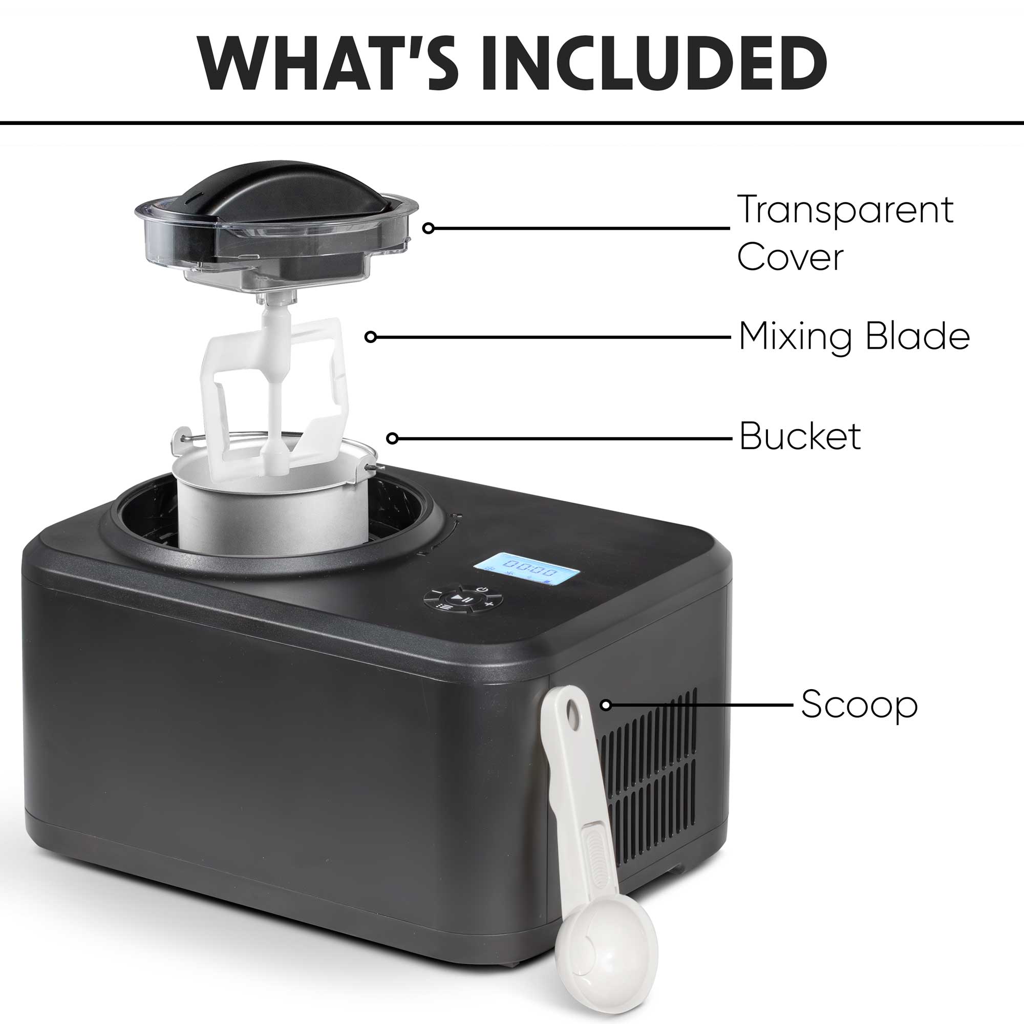 Baridi 1.5L Ice Cream Maker with Fast Freeze Compressor Cooling System - DH240 Model | Perfect for Home Kitchens, Parties & Dessert Shops