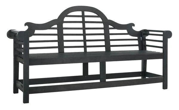 Dark Slate Grey Arched Garden Bench - Outdoor Patio Furniture for Gardens, Parks & Backyards