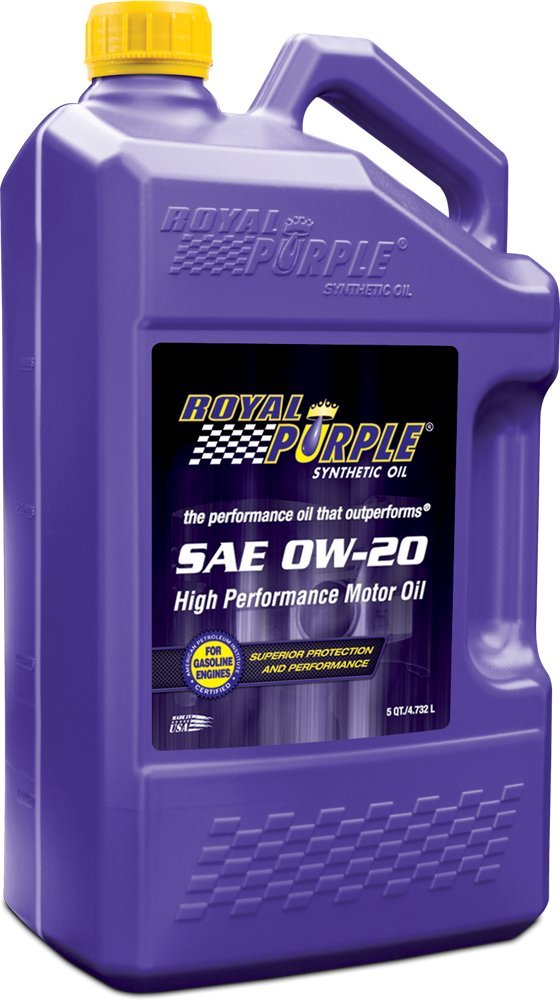 Royal Purple 54020 API-Licensed SAE 0W-20 Full Synthetic Motor Oil - 5 Quart (Case of 4 Pack) | Premium Engine Protection for Cars, Trucks & SUVs | Ideal for High Mileage, Turbocharged & Performance Vehicles