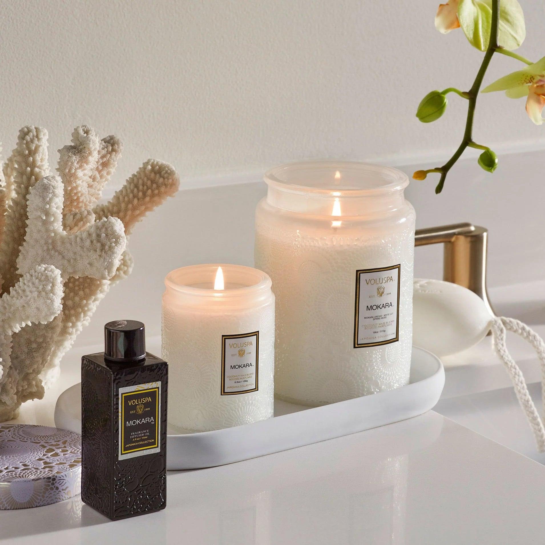 Mokara Large Jar Candle - 16oz Scented Soy Wax Candle for Home, Relaxation & Aromatherapy | Perfect for Living Room, Bedroom & Bathroom Decor