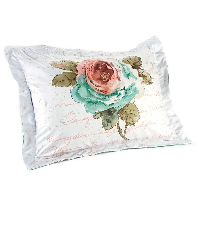 Rose Garden Sham - Farmhouse Watercolor Decorative Pillow Cover | Perfect for Bedroom, Living Room & Home Decor