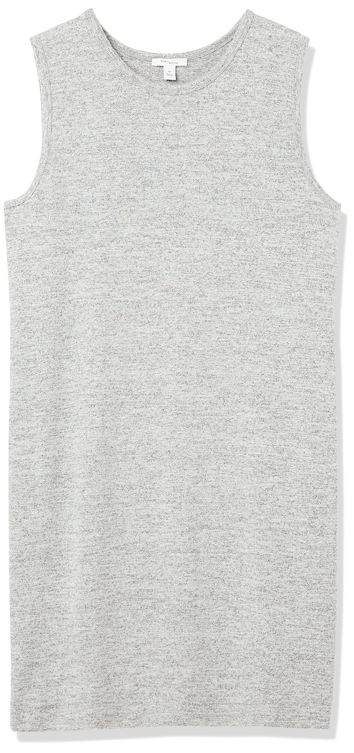 Daily Ritual Women's Cozy Knit Muscle Sleeve Dress - Soft Stretchy Casual Lounge Wear for Home, Yoga & Coffee Dates