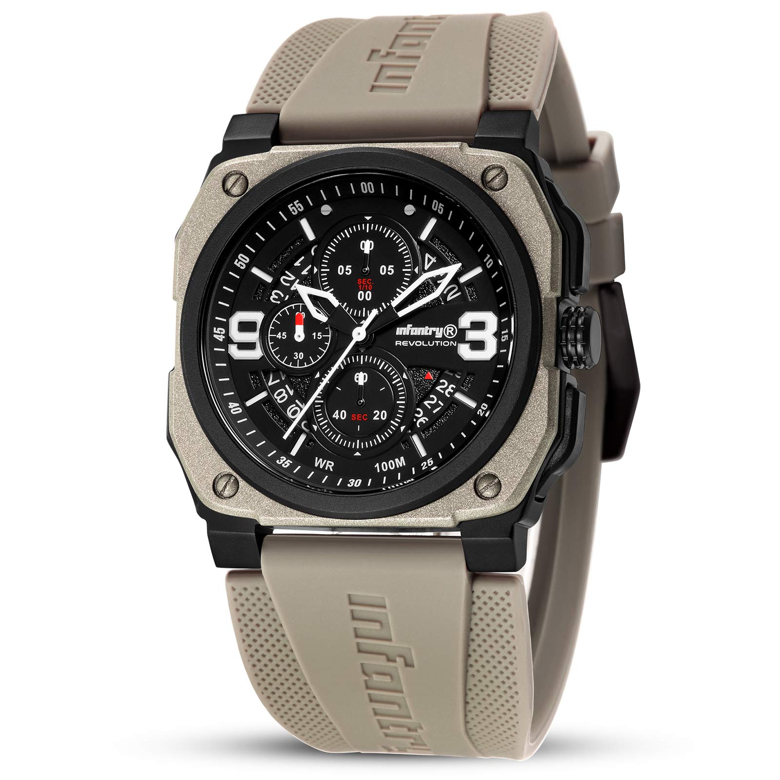 **Waterproof Military Watch for Men - 100M Dive Chronograph with Rubber Strap - Tactical Outdoor, Swimming & Sports Wristwatch**