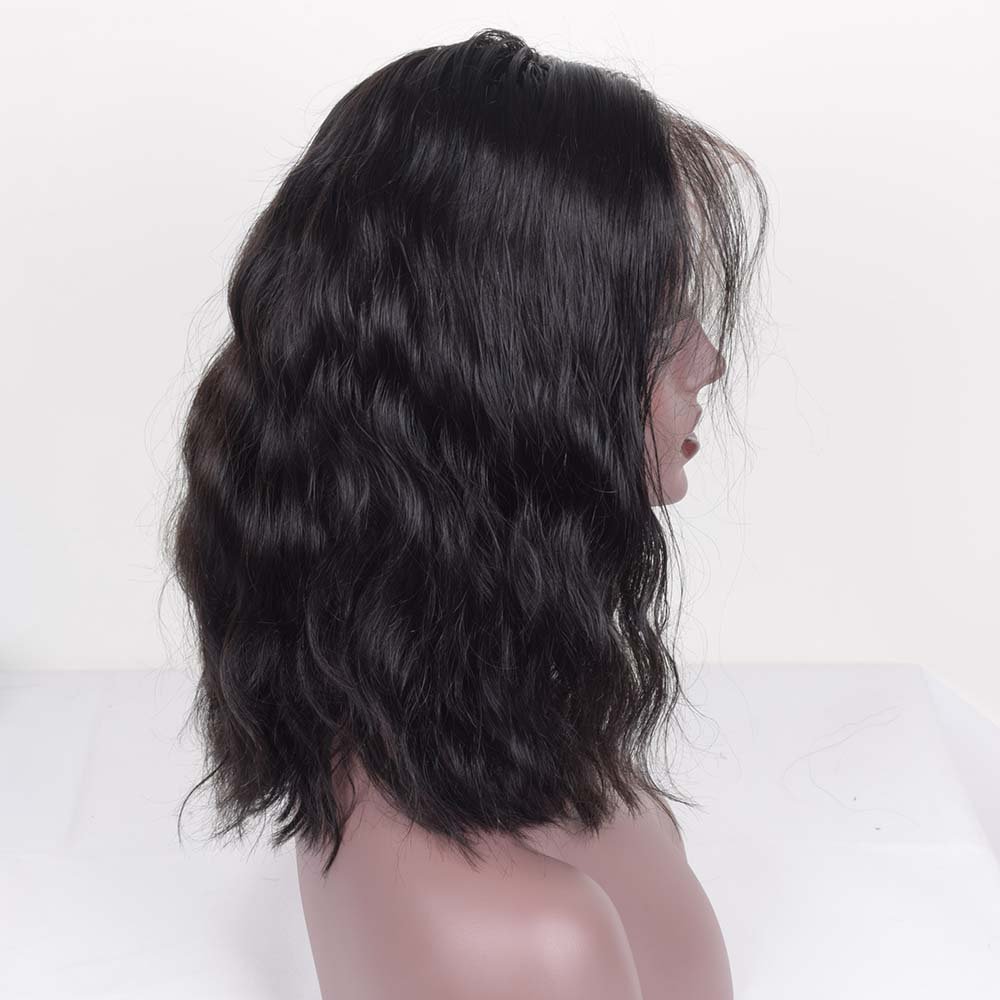 Short Human Hair Lace Front Wig for Black Women - 12
