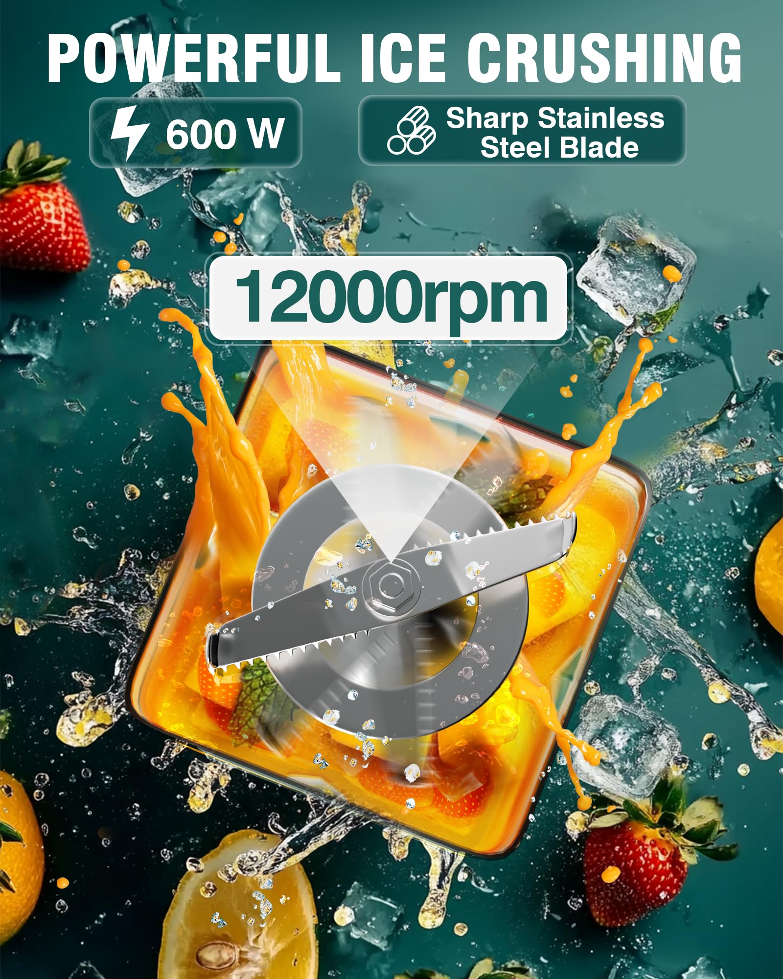 WantJoin Professional Blender for Kitchen - 9-Speed Quiet Blender with Sound Shield, 5 Functions & Easy Cleaning, 34oz/1L Capacity for Smoothies, Milkshakes, Juices - Perfect for Home, Gym & Healthy Lifestyle