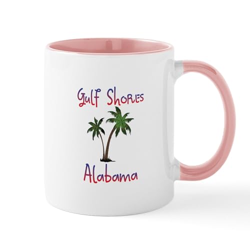 White/Pink Inside - Gulf Shores Alabama Mugs