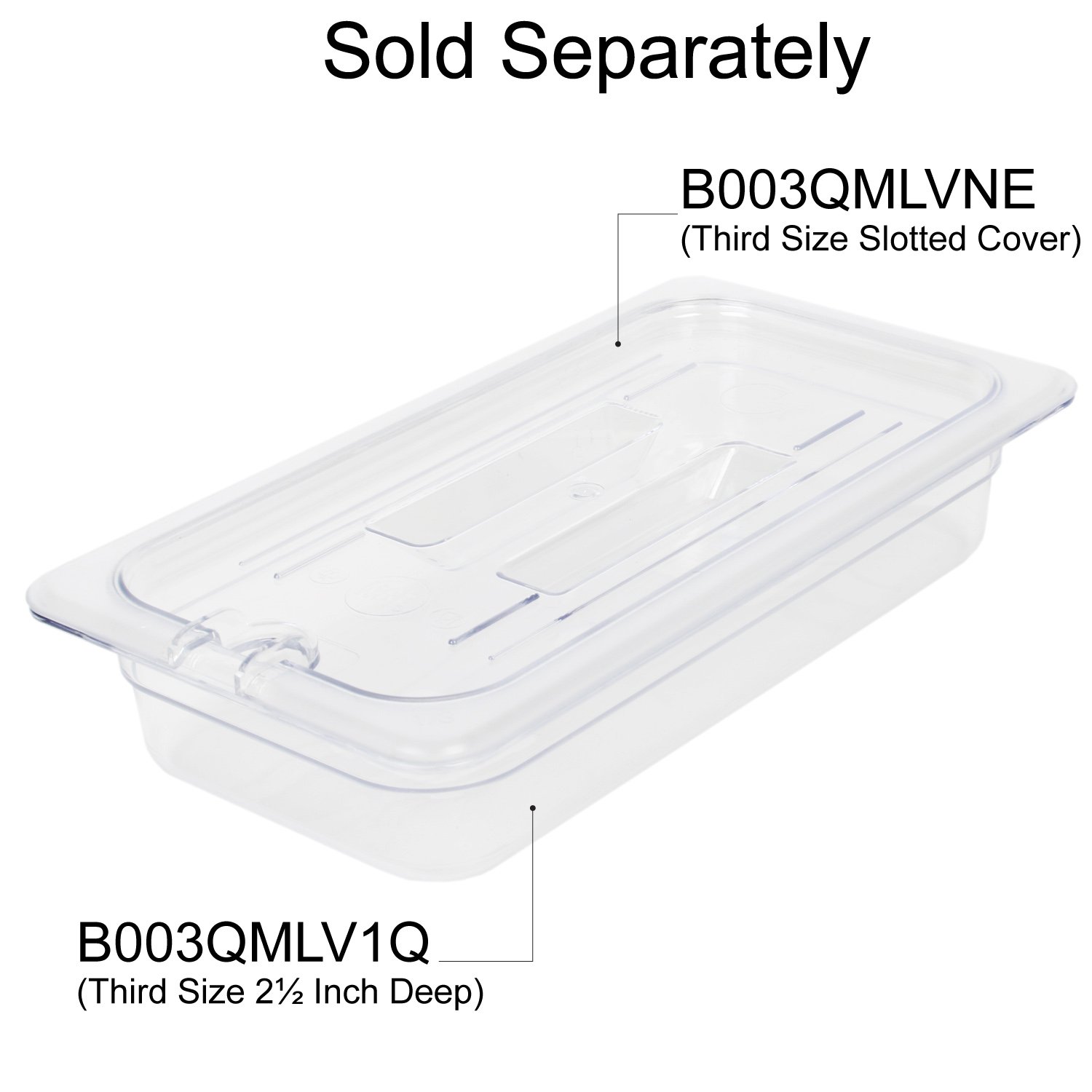 Excellante Third Size Slotted Cover for Polycarbonate Food Pan - Durable & BPA-Free Lid for Commercial Food Storage - Perfect for Restaurants, Catering & Buffet Service