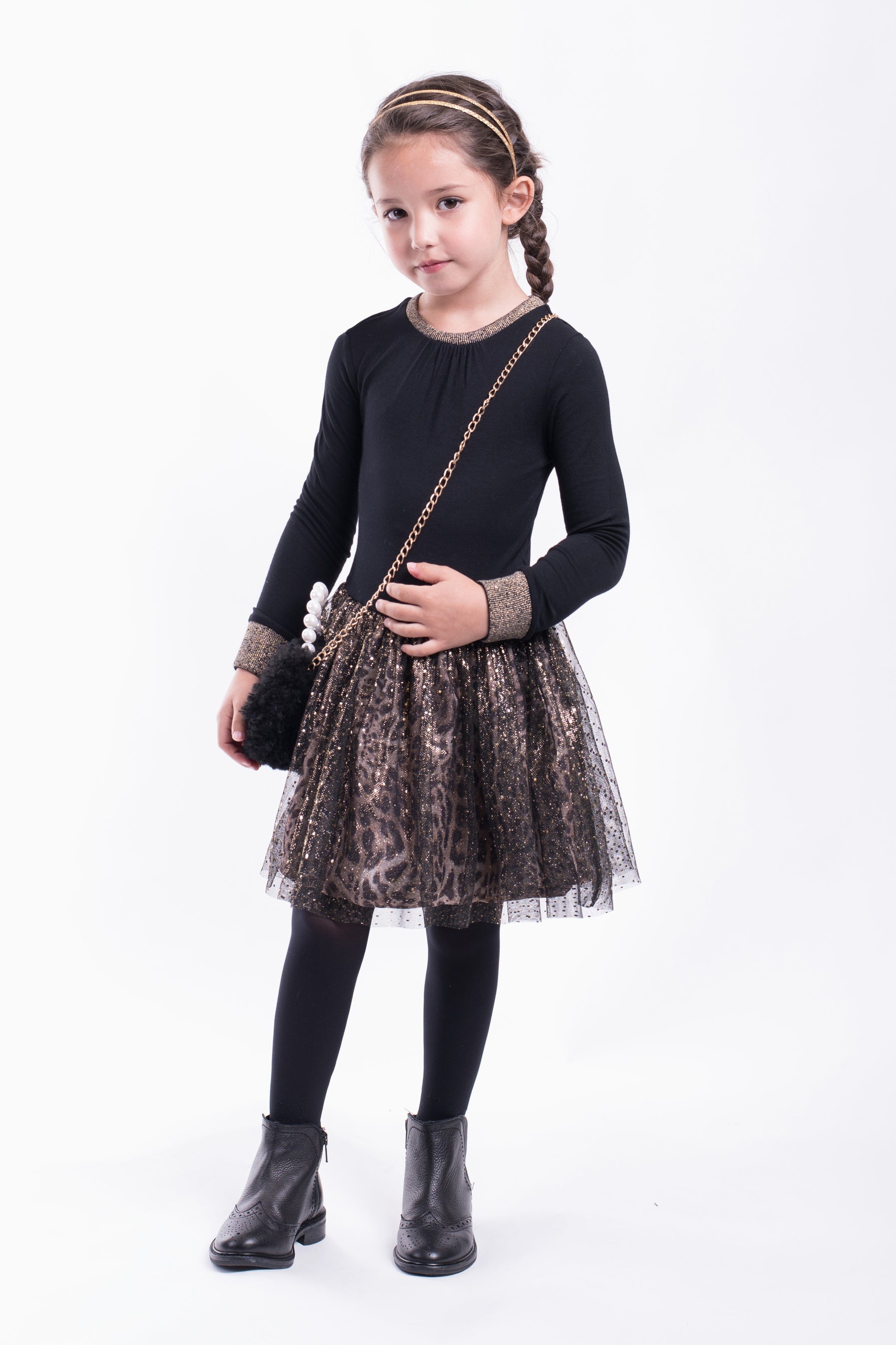 Imoga Mabel Leopard Print Girls Dress - Size 14 | Stylish & Comfortable Kids Fashion for Birthday Parties, School Events & Casual Outings