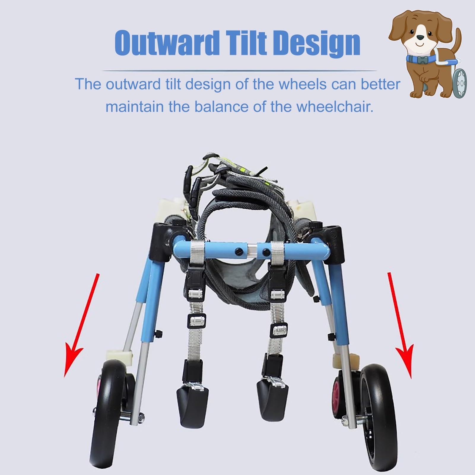 Adjustable XS to XXL Dog Wheelchair - 4 Wheel Convertible to 2 Wheel for Disabled Dogs | Supportive Rear Leg Brace for Mobility Assistance (Pink, Small) - Perfect for Recovering Pets & Senior Dogs with Hip Dysplasia