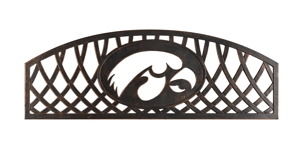Outdoor Iowa Hawkeye Cast Iron Bench - Heavy Duty Garden Bench for Patio, Yard & Tailgating - Weather-Resistant Hawkeyes Fan Furniture for Backyard Decor