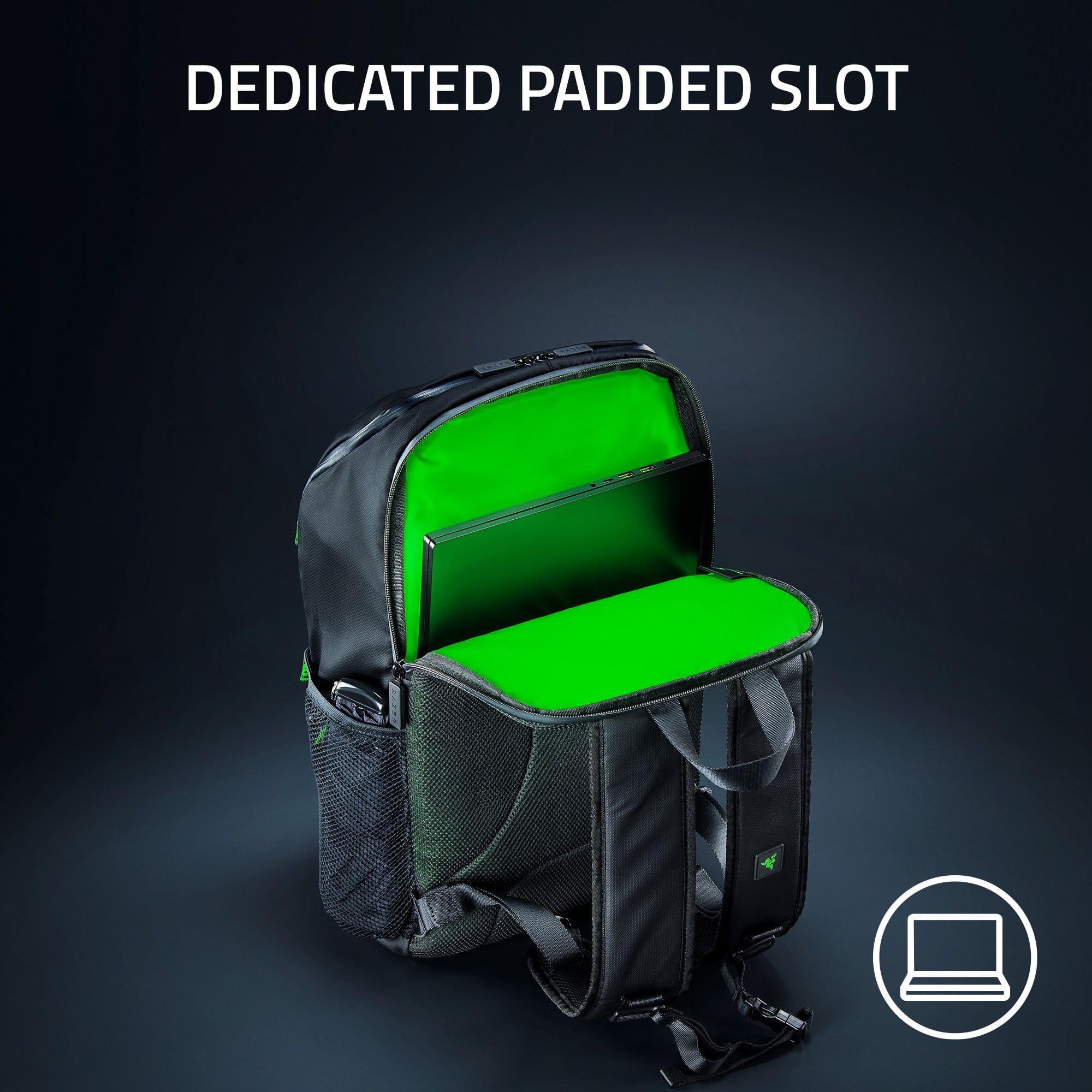 Razer Scout 16 Inch Gaming Laptop Backpack - Lightweight Water Resistant Travel Computer Bag for 16 Inch Notebooks - Perfect for Gaming, Work & School Commute - Black