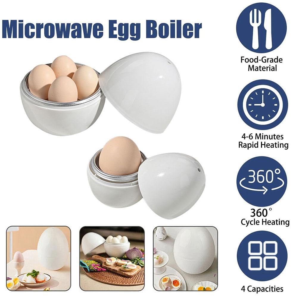 Microwave Egg Cooker - 1 Capacity Egg Boiler for Hard & Soft Boiled Eggs - Quick & Easy Microwave Egg Poacher - Perfect for Breakfast, Keto Diet & Meal Prep