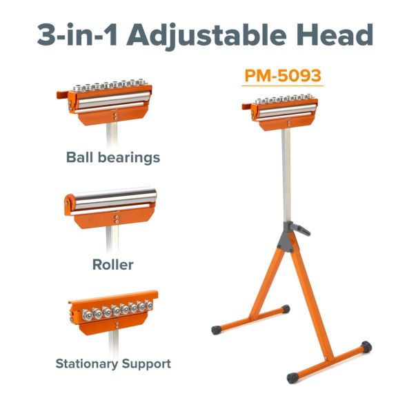 BORA A-Frame Tri-Function Pedestal Roller Stand - Heavy Duty Workbench Support for Woodworking, Metalworking & DIY Projects