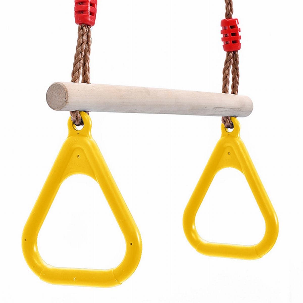 ZHAFG Adjustable Fitness Rings for Kids & Adults - Indoor/Outdoor Exercise Swing Rings, Hanging Gym Accessories for Strength Training, Playground & Home Workout - Yellow (Ideal for Playtime, Sports & Family Fitness)