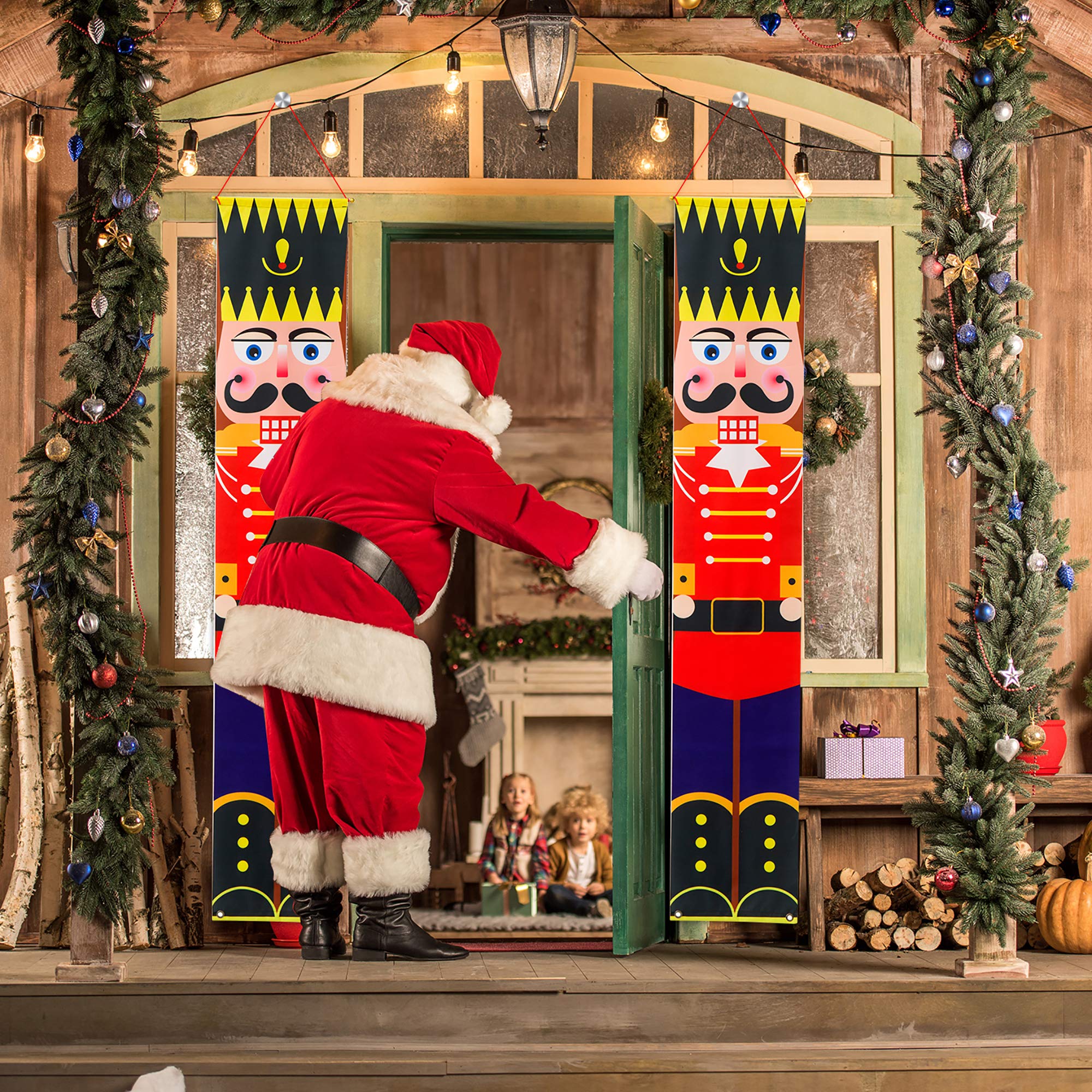 Nutcracker Soldier Christmas Decor - Outdoor Holiday Banners for Porch & Home