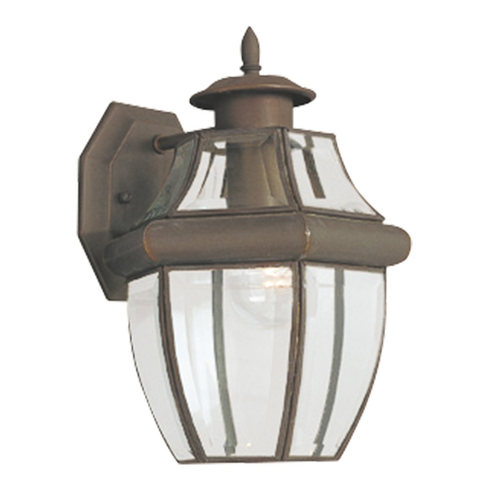 Sea Gull Lighting 8038-71 Lancaster Outdoor Wall Lantern - Antique Bronze One-Light Exterior Fixture for Porch, Patio, and Garden Lighting