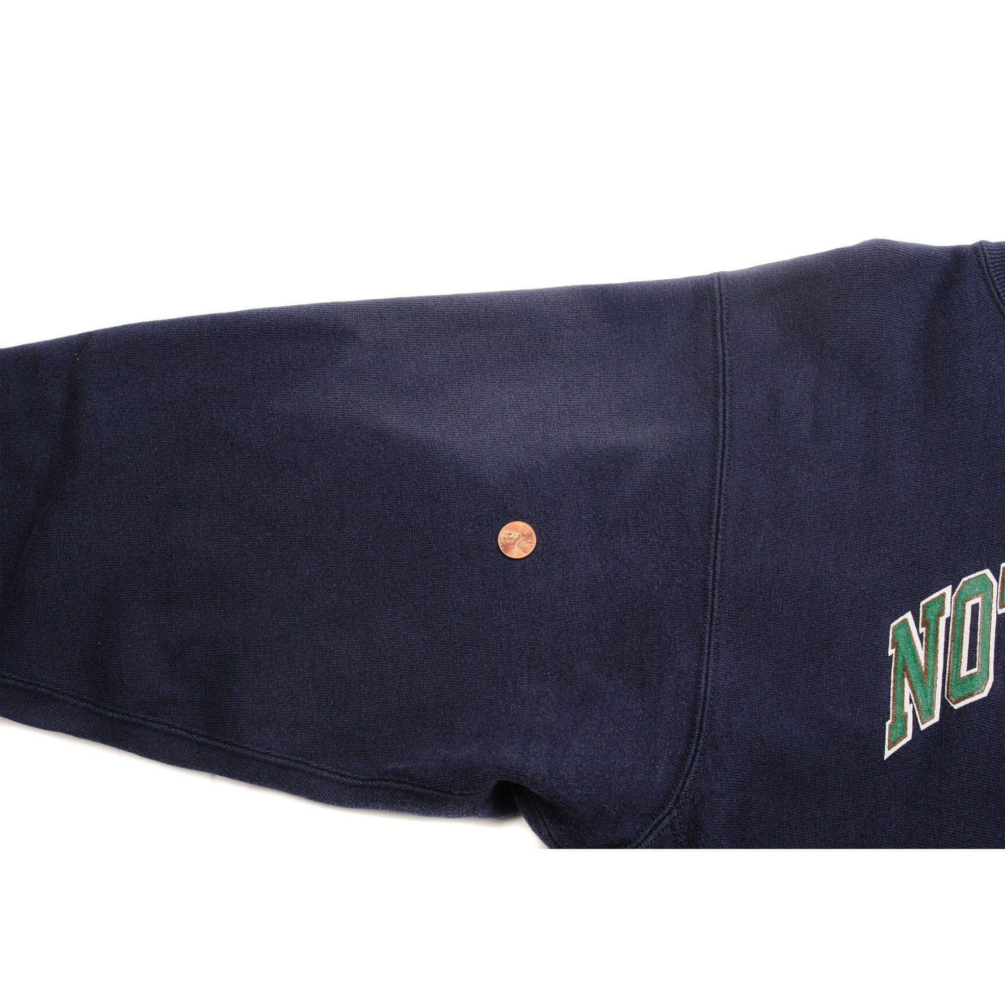 Vintage Champion Reverse Weave Notre Dame Sweatshirt 1990s Large Made in USA - Retro College Style for Casual Wear & Sports Fans