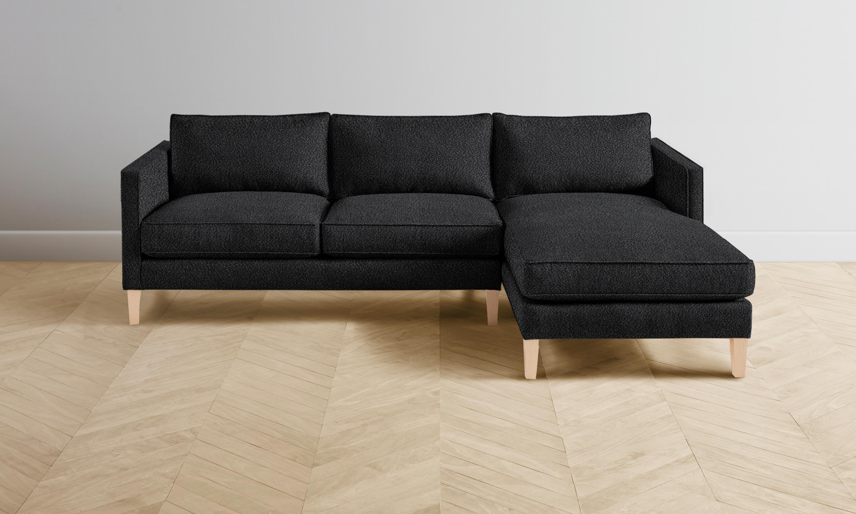 Premium Crosby Sectional Sofa with Italian Bouclé Fabric in Storm Gray - Perfect for Living Room, Lounge & Modern Home Decor