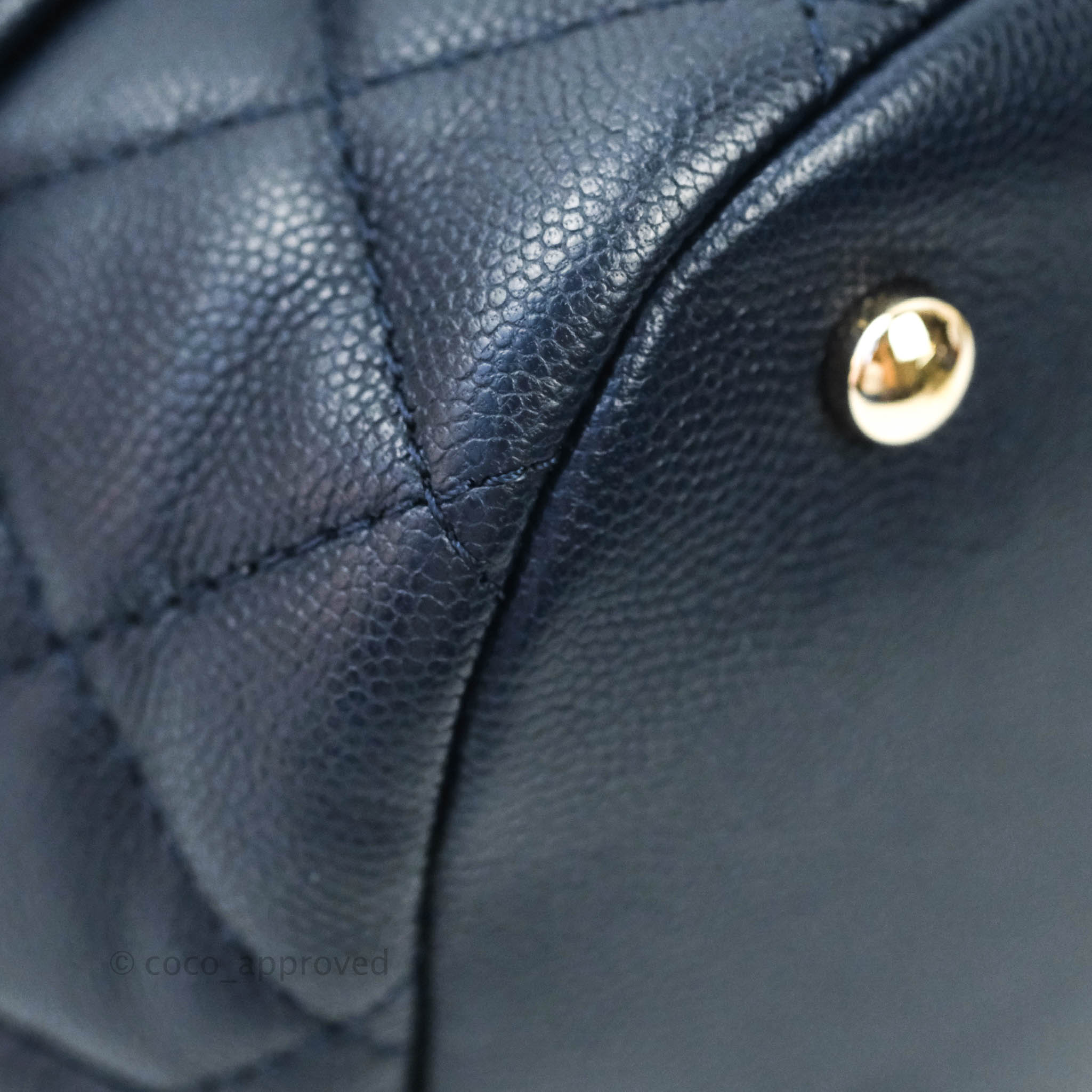 Chanel Caviar Quilted Rolled Up Bucket Drawstring Bag Navy Gold Hardware - Luxury Designer Handbag for Women, Perfect for Everyday Use, Travel & Special Occasions