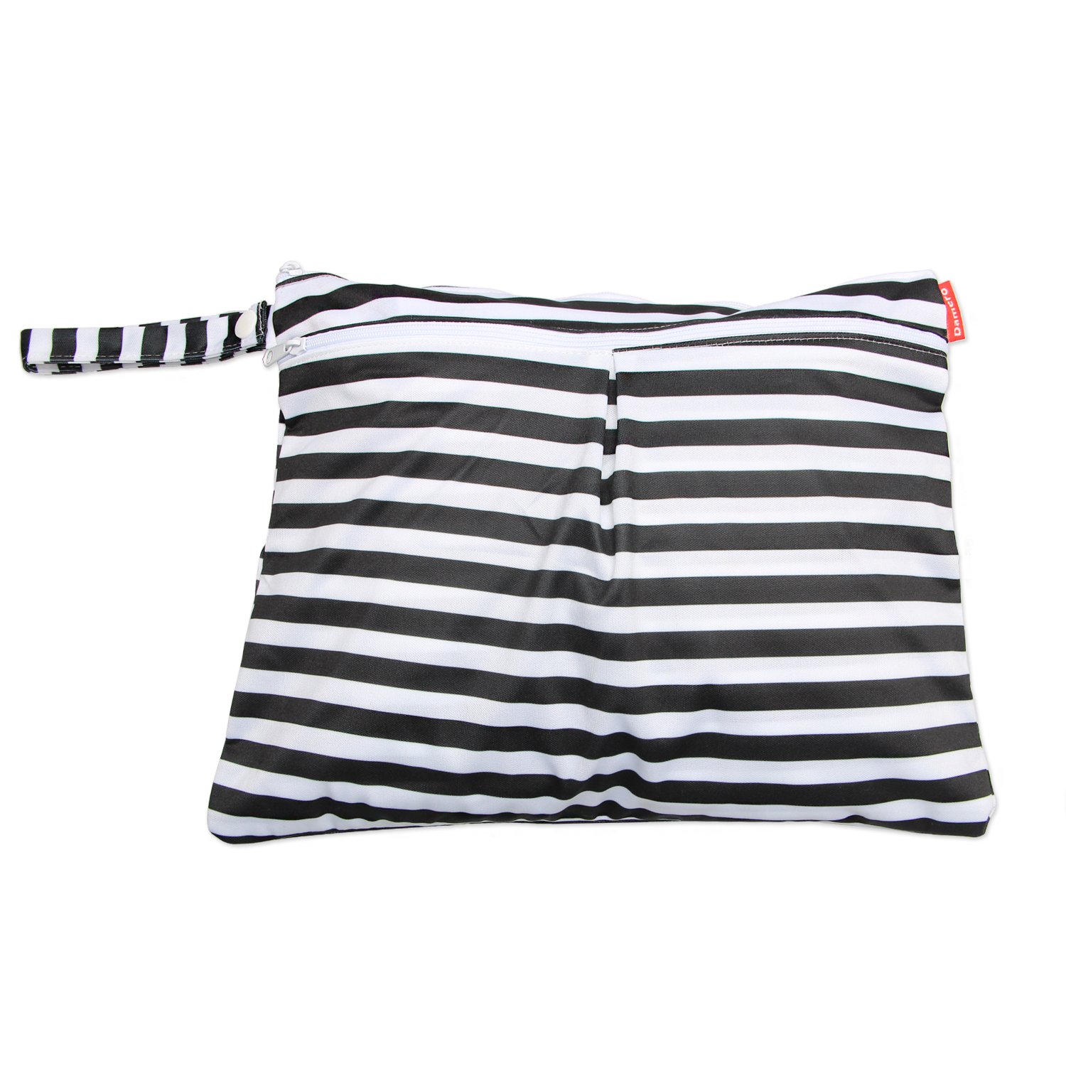 Damero 3-Piece Waterproof Wet Dry Bag Set with Handle - Perfect for Diapers, Pump Parts, Swimsuits & Travel Essentials - Compact & Portable for On-the-Go Parents (Black Stripes) | Ideal for Daycare, Beach Trips & Gym Use