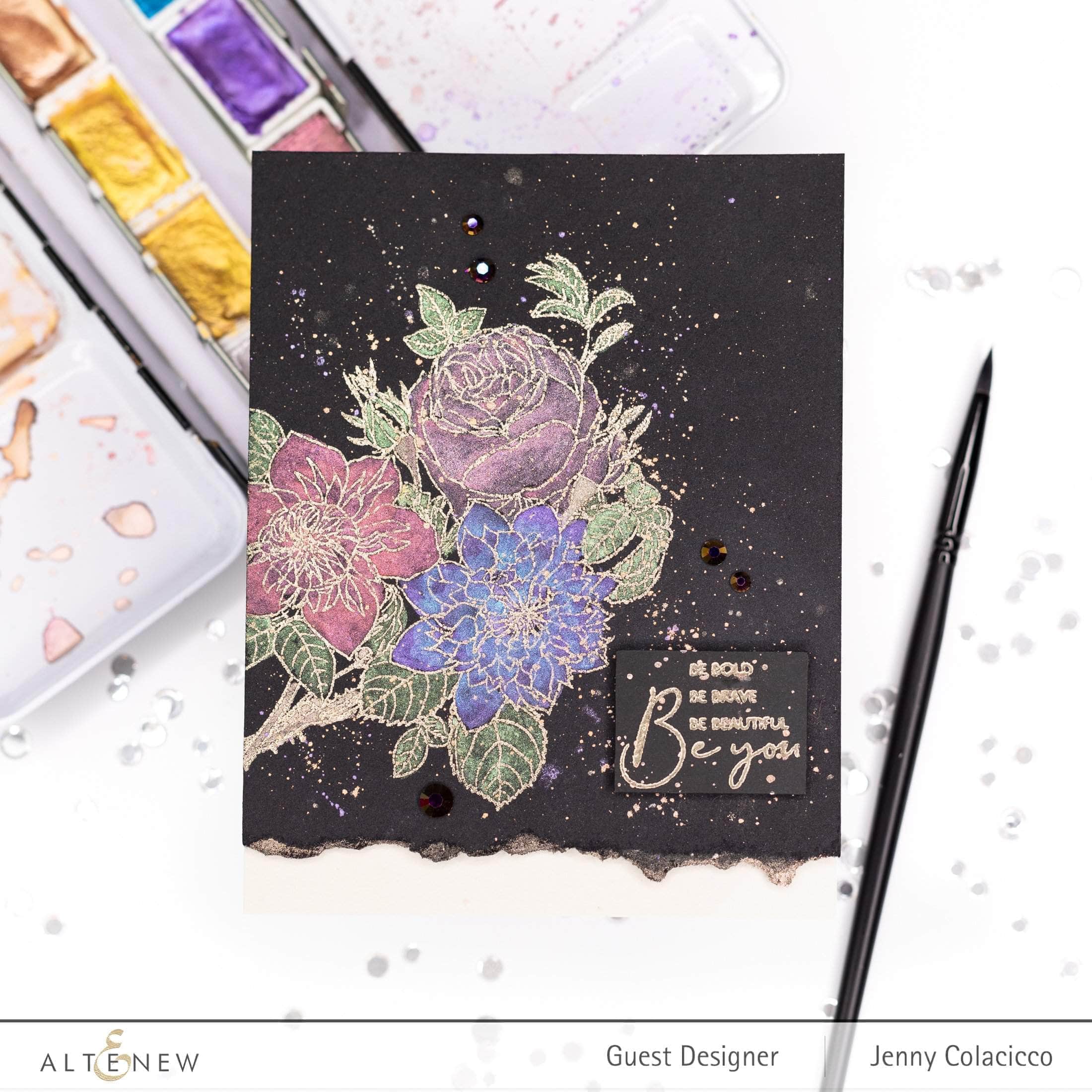 Clematis Josephine Outline Stamp Set for Flower Painting - DIY Floral Art, Card Making & Scrapbooking Projects