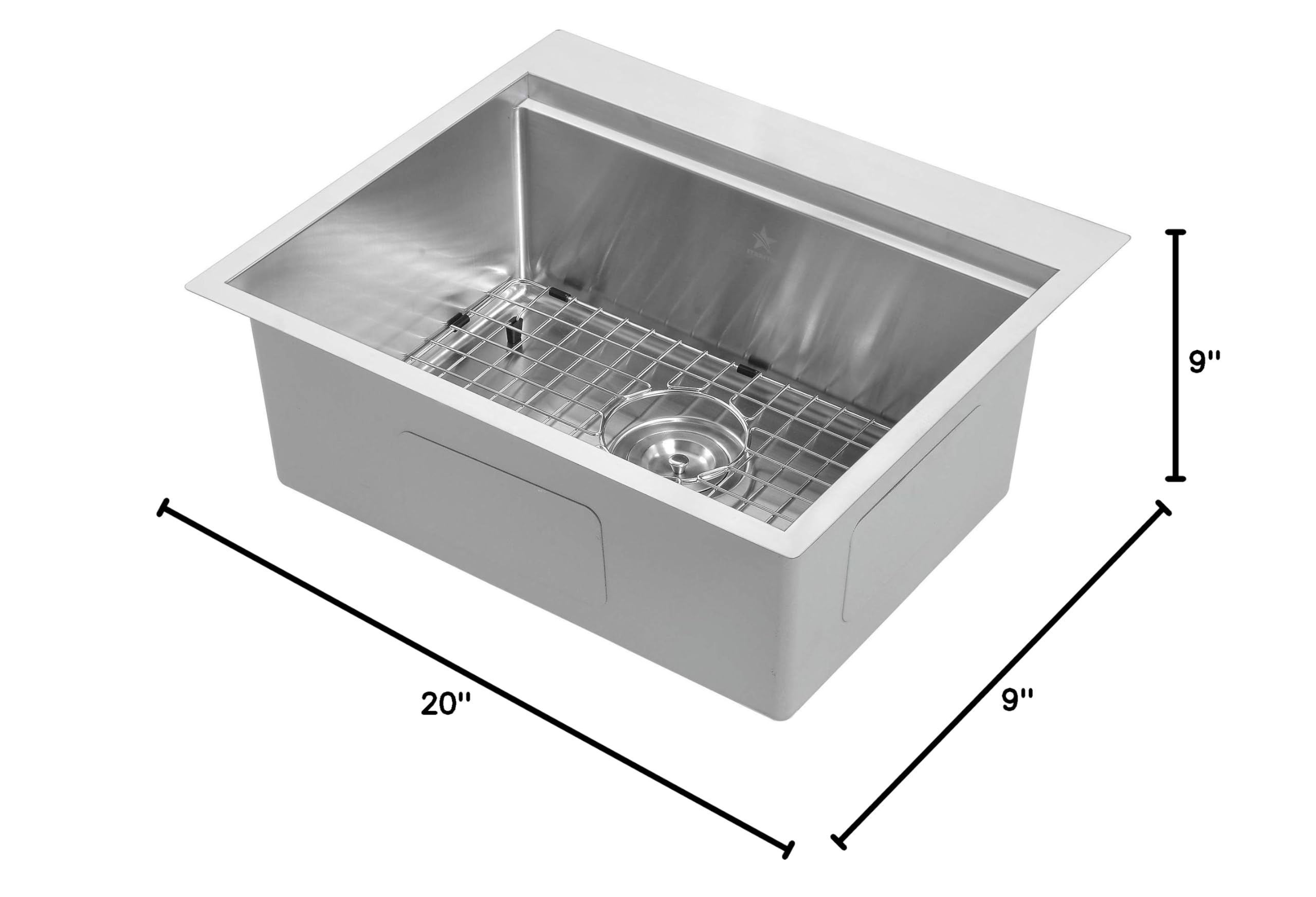 Premium 304 Stainless Steel Single Bowl Kitchen Sink - Drop-in/Topmount Workstation Sink with Grid, Colander, Cutting Board & Strainer for Home, Bar, Laundry & Office (23