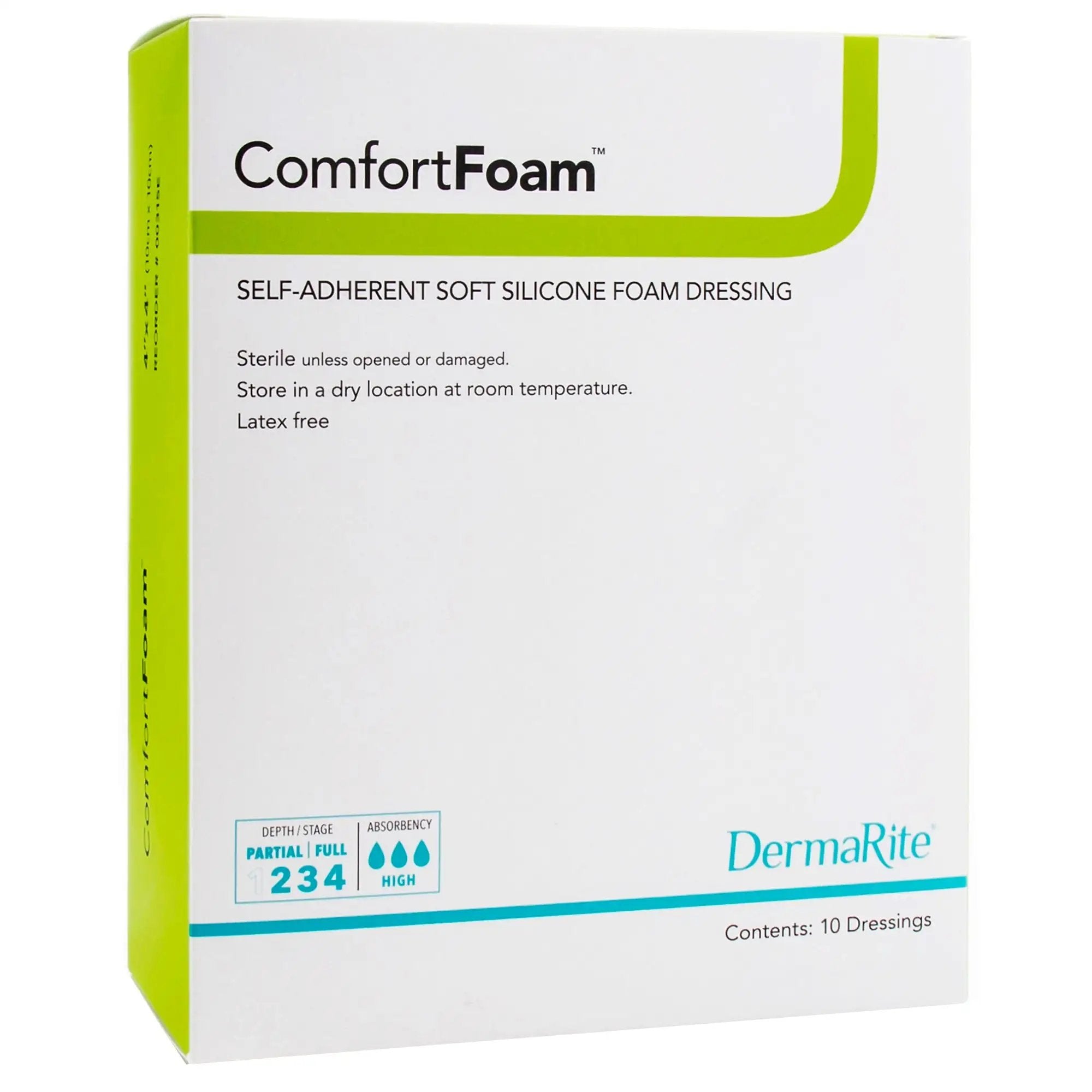 Premium ComfortFoam Silicone Foam Wound Dressing - 3x3 Inches (44330) - Gentle Adhesive for Sensitive Skin, Ideal for Post-Surgical Care & Chronic Wound Management