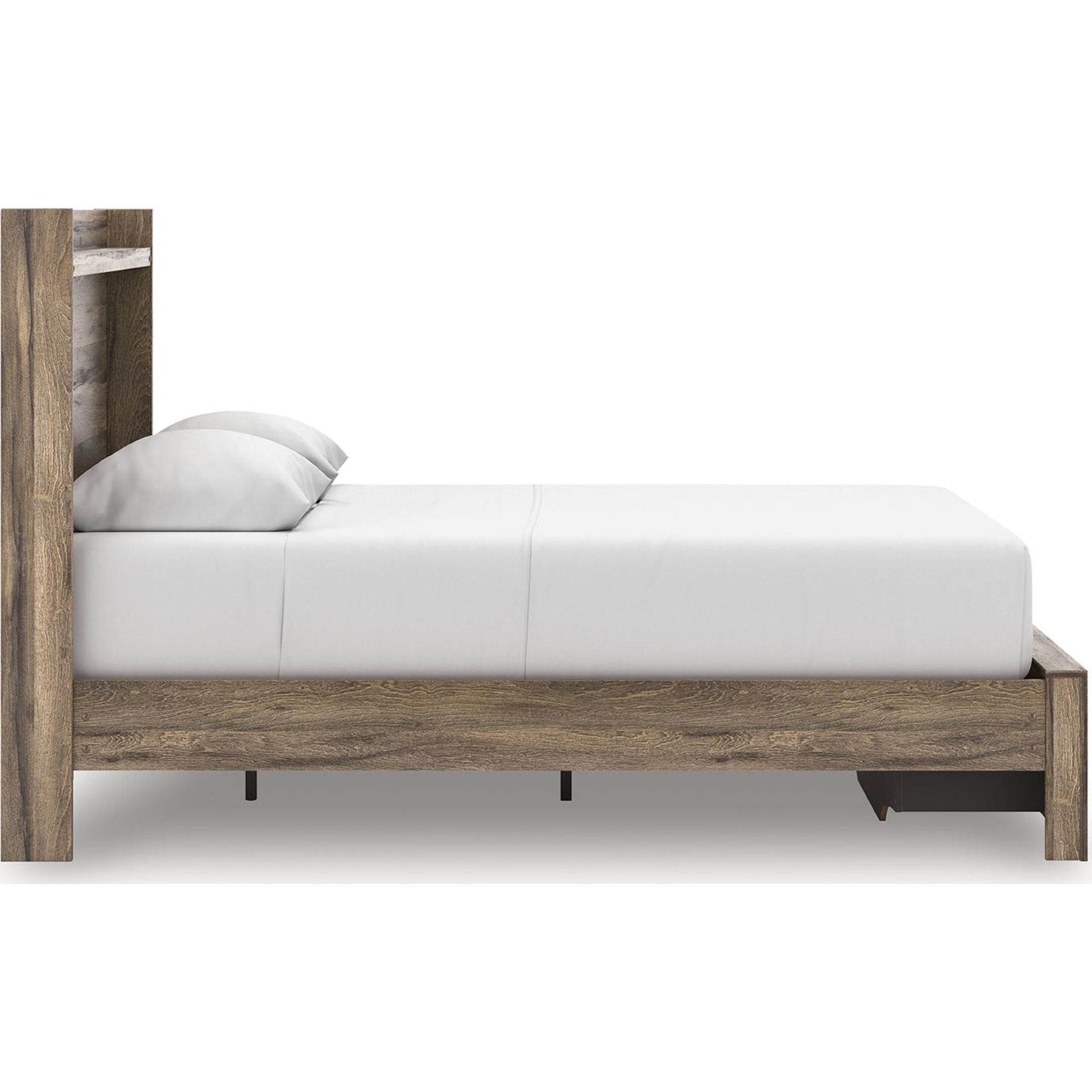 Baystorm Queen Size Storage Bed with Underbed Drawers - Perfect for Small Bedrooms & Guest Rooms - Space-Saving Bed Frame with Hidden Storage Compartments