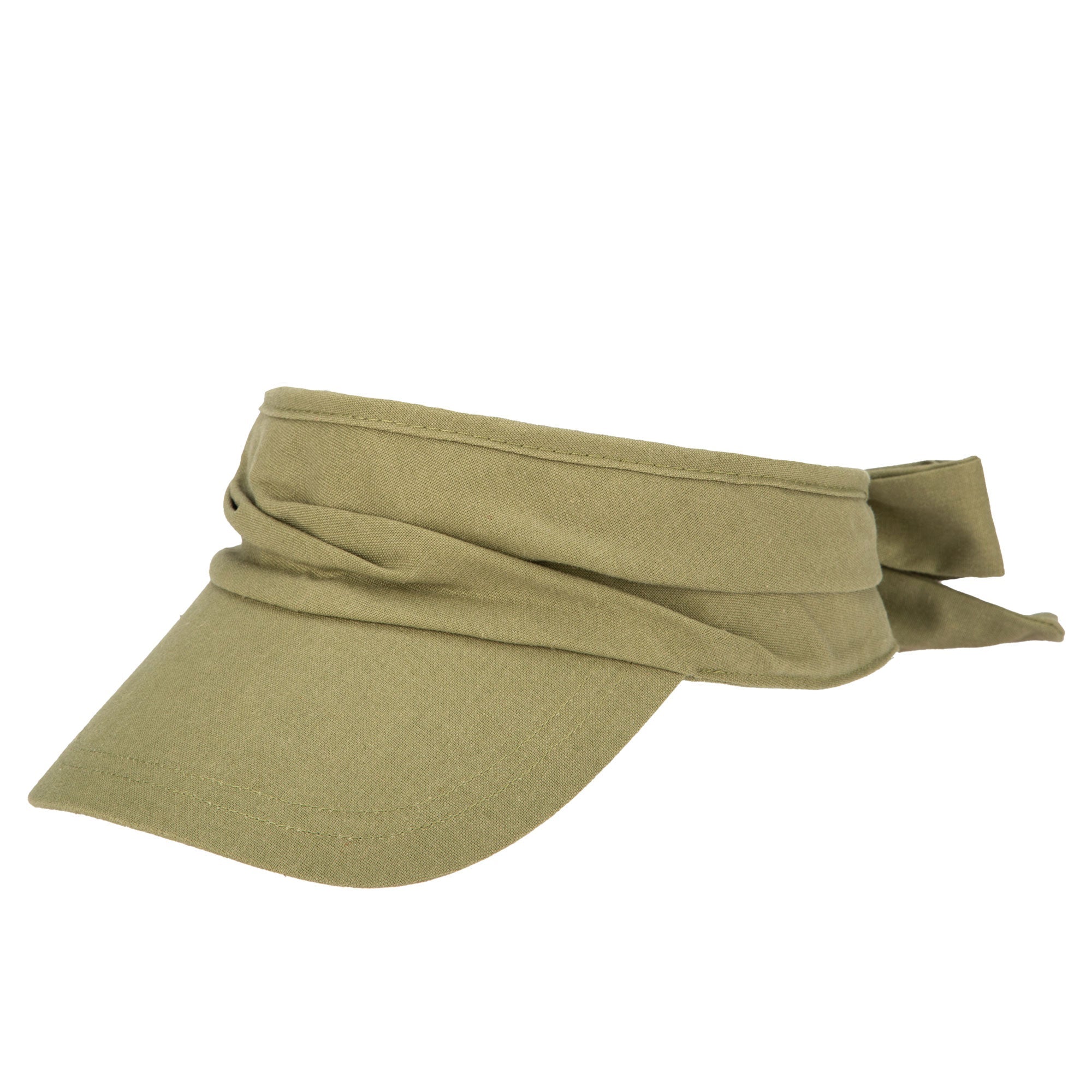 San Gorgonio Cut and Sew Visor with Ribbon Tie - Adjustable Sun Hat for Women - Perfect for Beach, Running, Hiking & Outdoor Activities